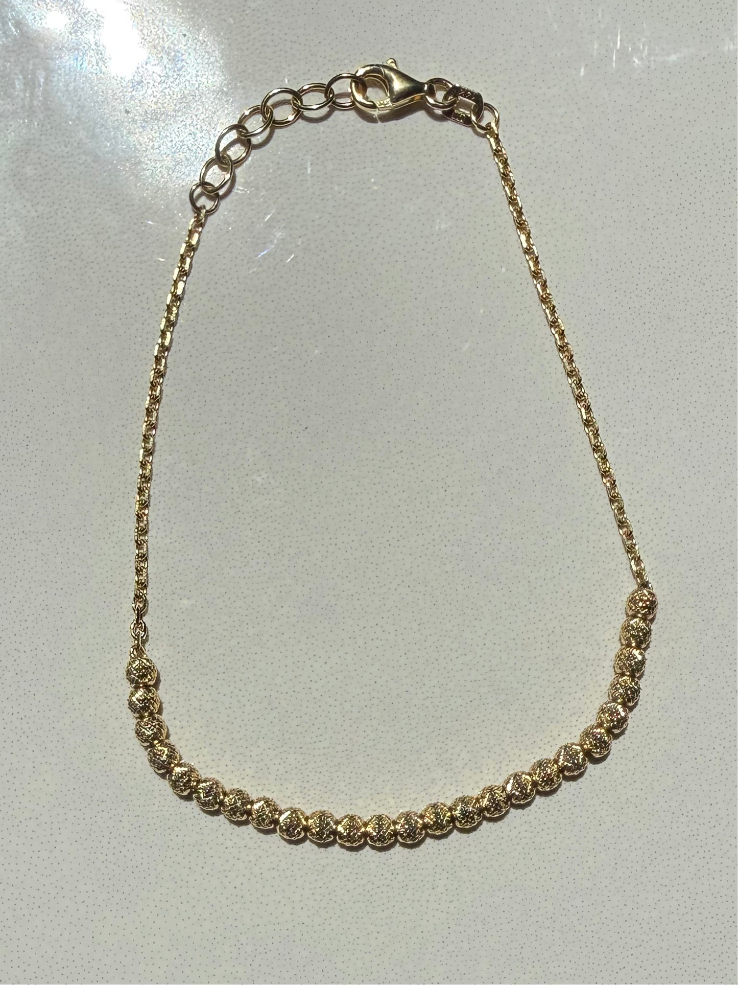 Diamond Cut Bead Chain Bracelet
