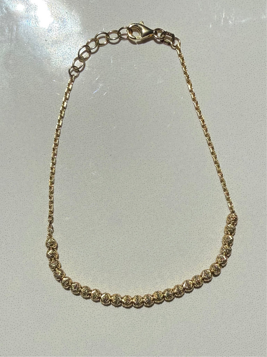 Diamond Cut Bead Chain Bracelet