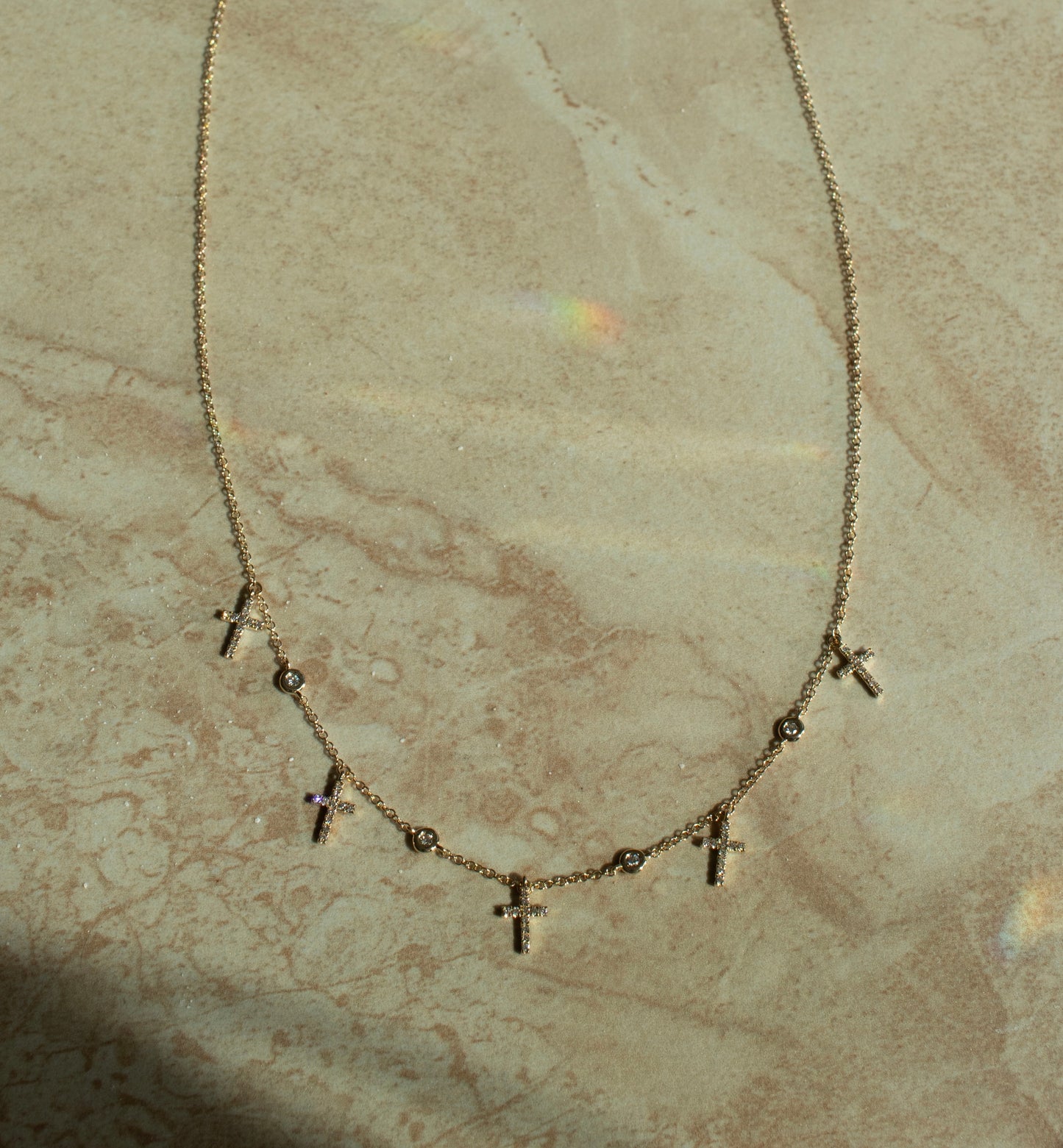 Five cross chain necklace