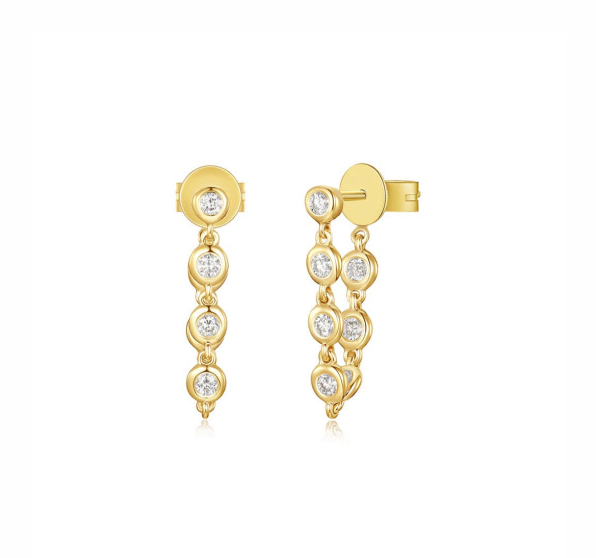 Bezel Drop Earrings