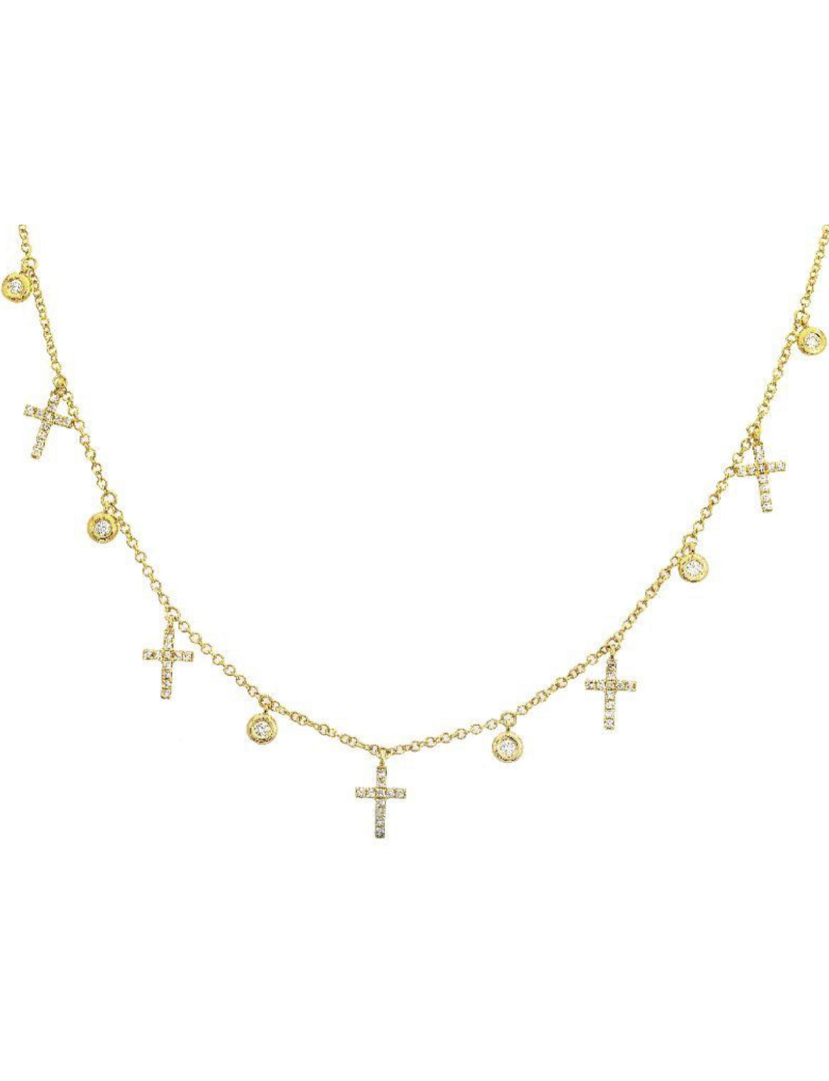 Five cross chain necklace