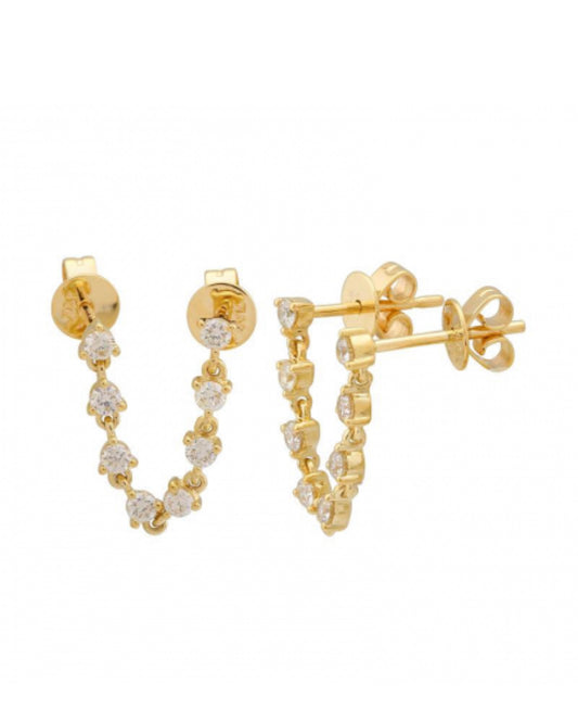 Double Earring Diamond Chain