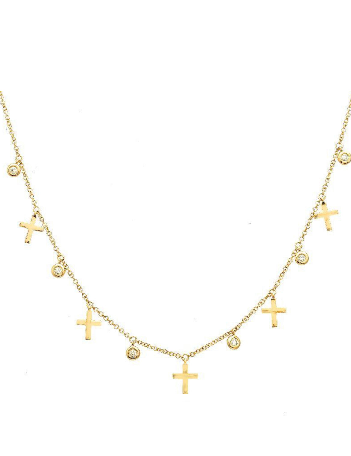 Five cross chain necklace