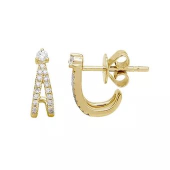 Diamond Point with Huggie Studs