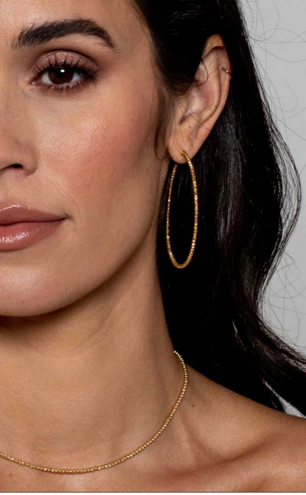 Diamond Cut Bead Hoops