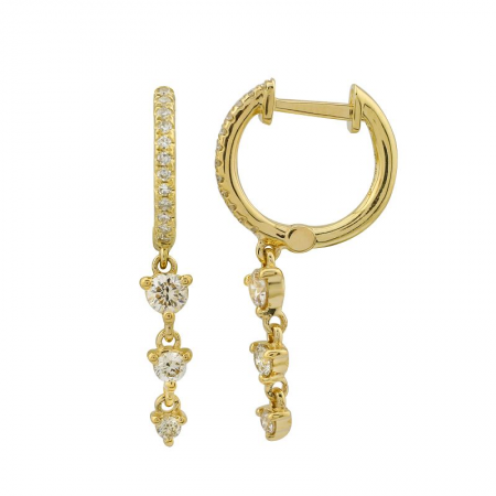 Diamond Huggie with Trio Drop