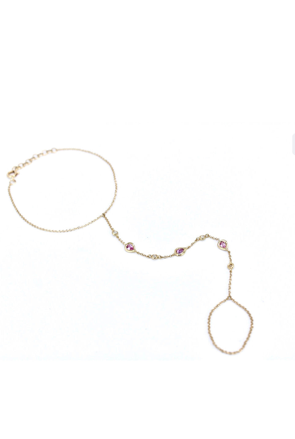 Stone & Diamond Bezel Handchain