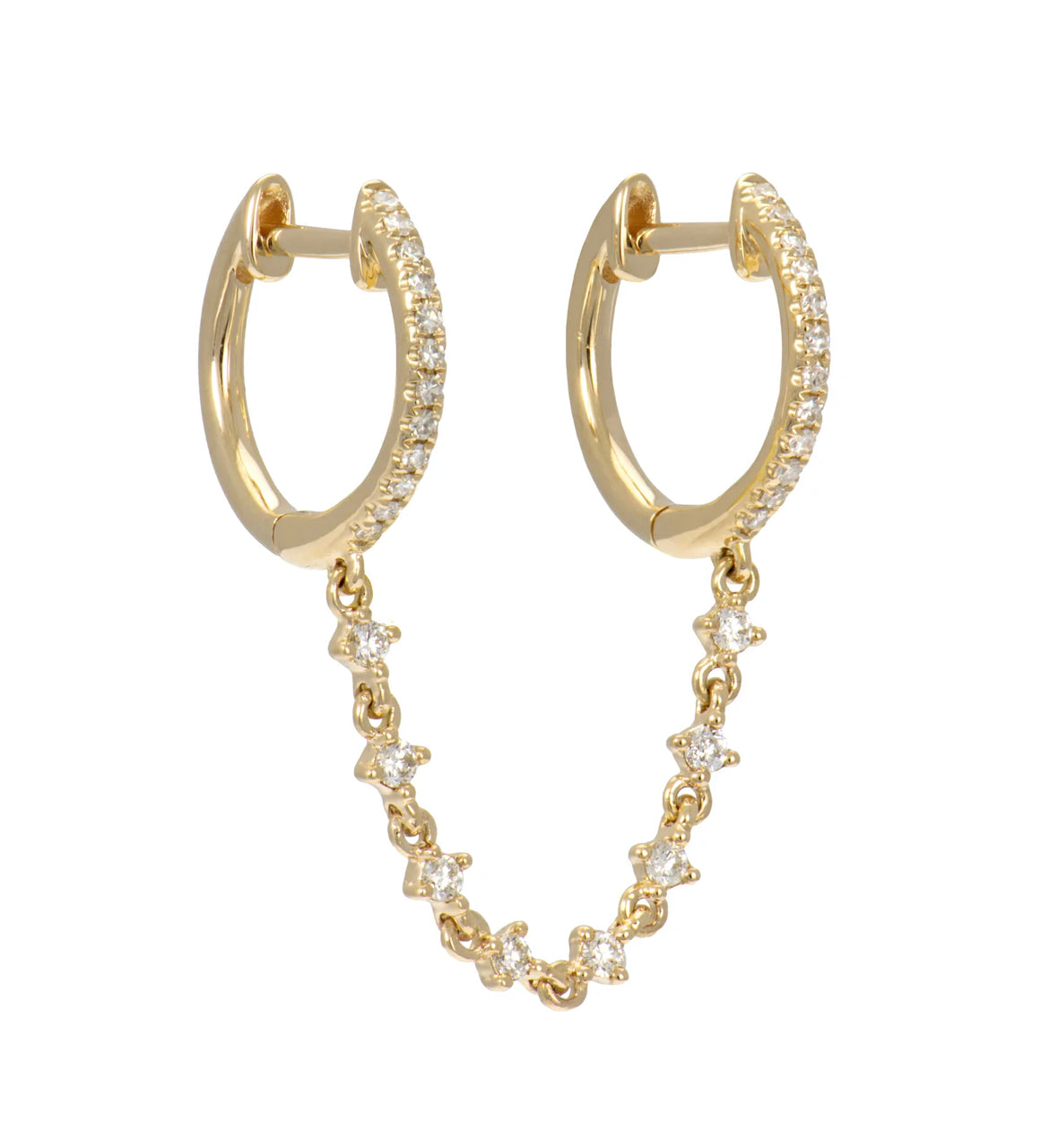 Double Huggies with Diamond Chain