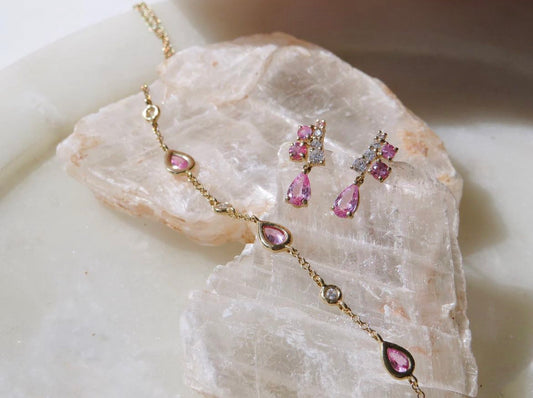 Stone & Diamond Bezel Handchain