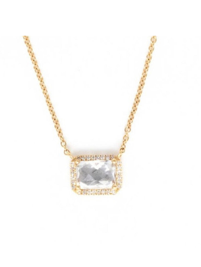 White Topaz and Diamonds Necklace