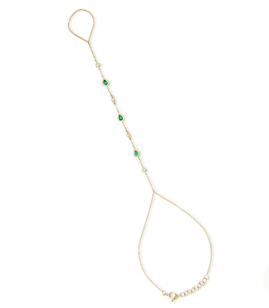 Stone & Diamond Bezel Handchain