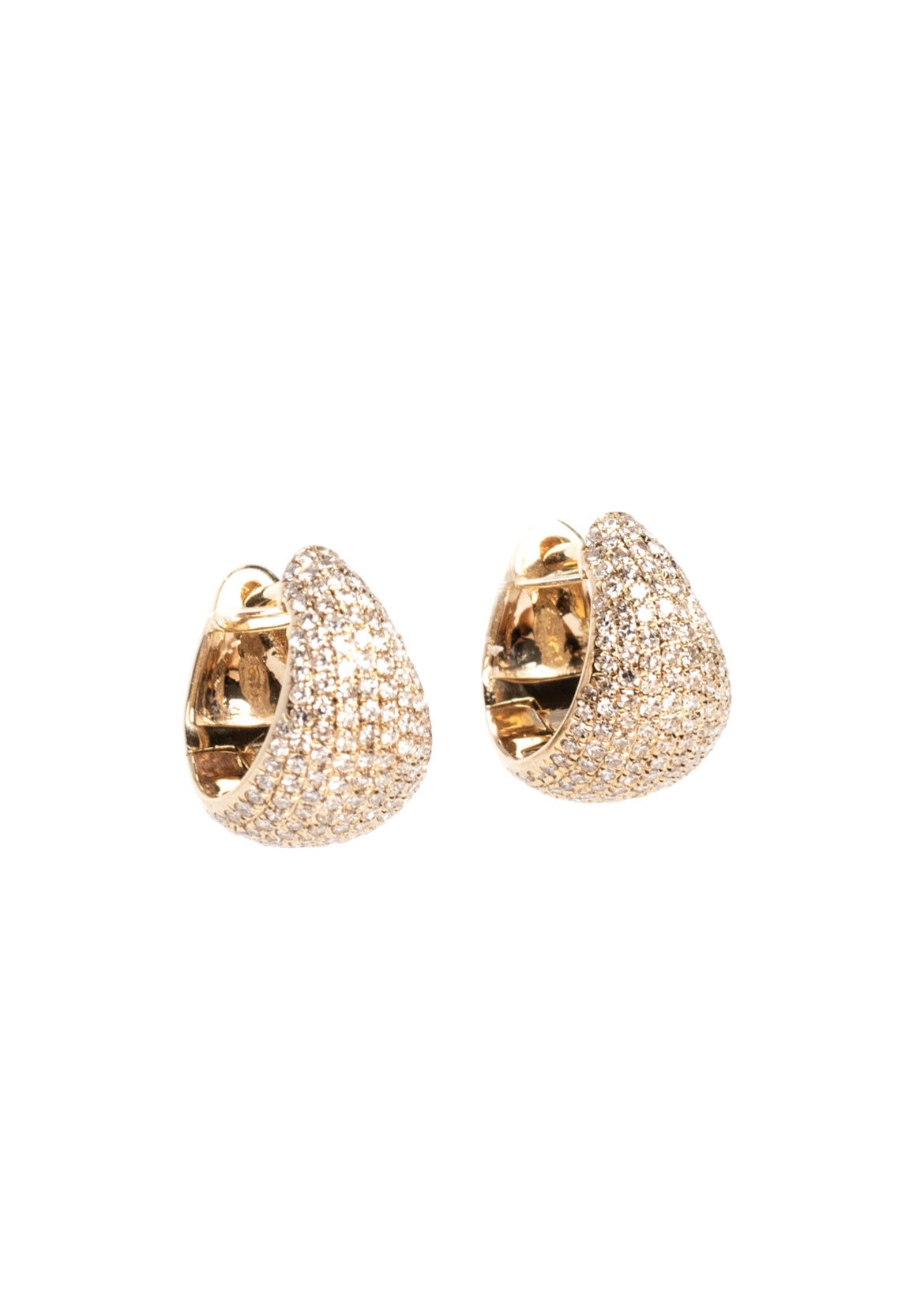 Pave Diamond Wide Huggie Hoops