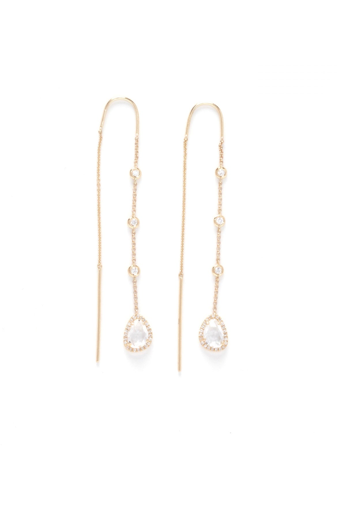 White Topaz & Diamond Chain Threader