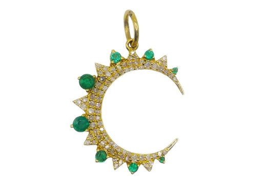 Emerald Crescent Charm
