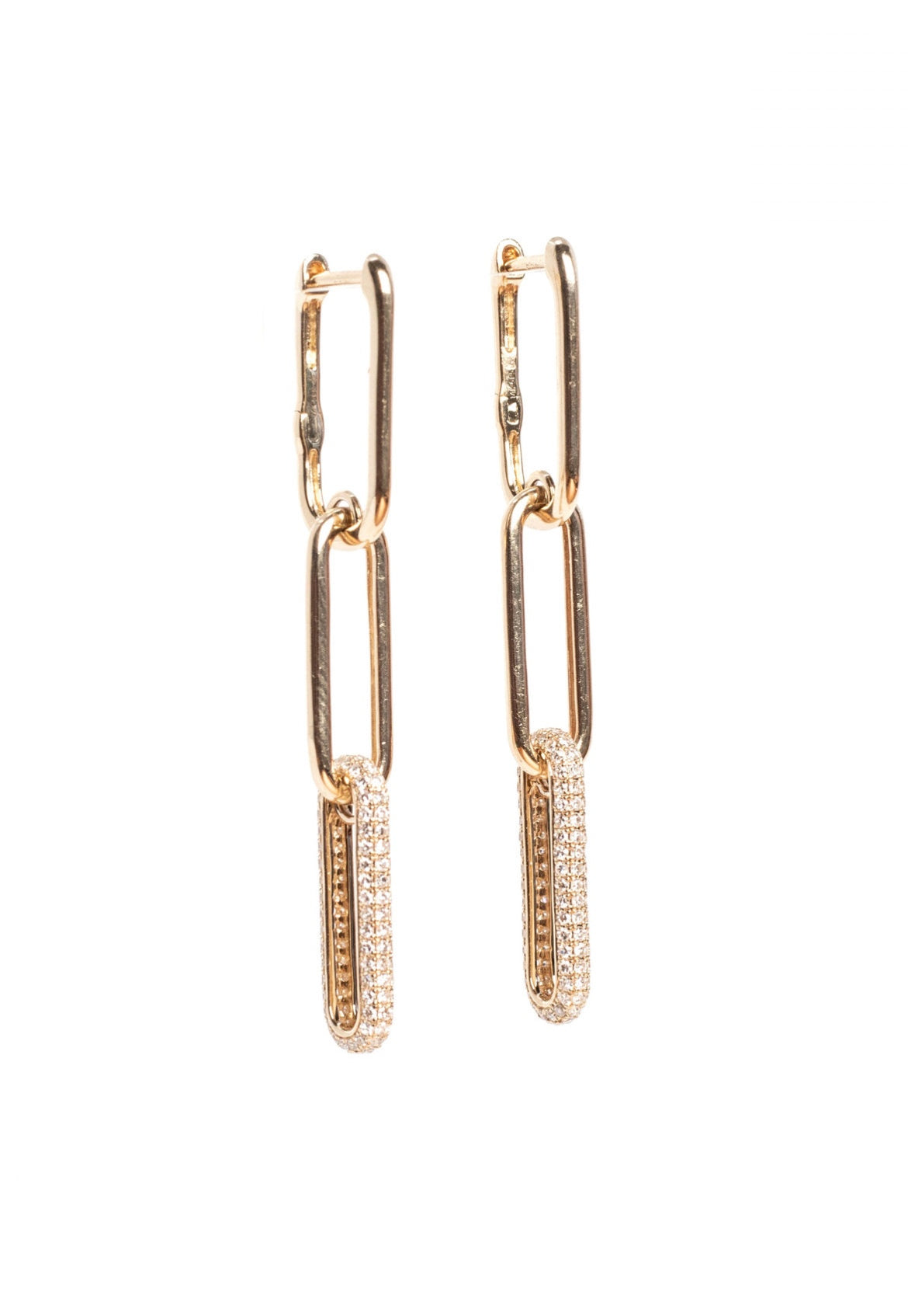 3 Link Huggies with Diamonds