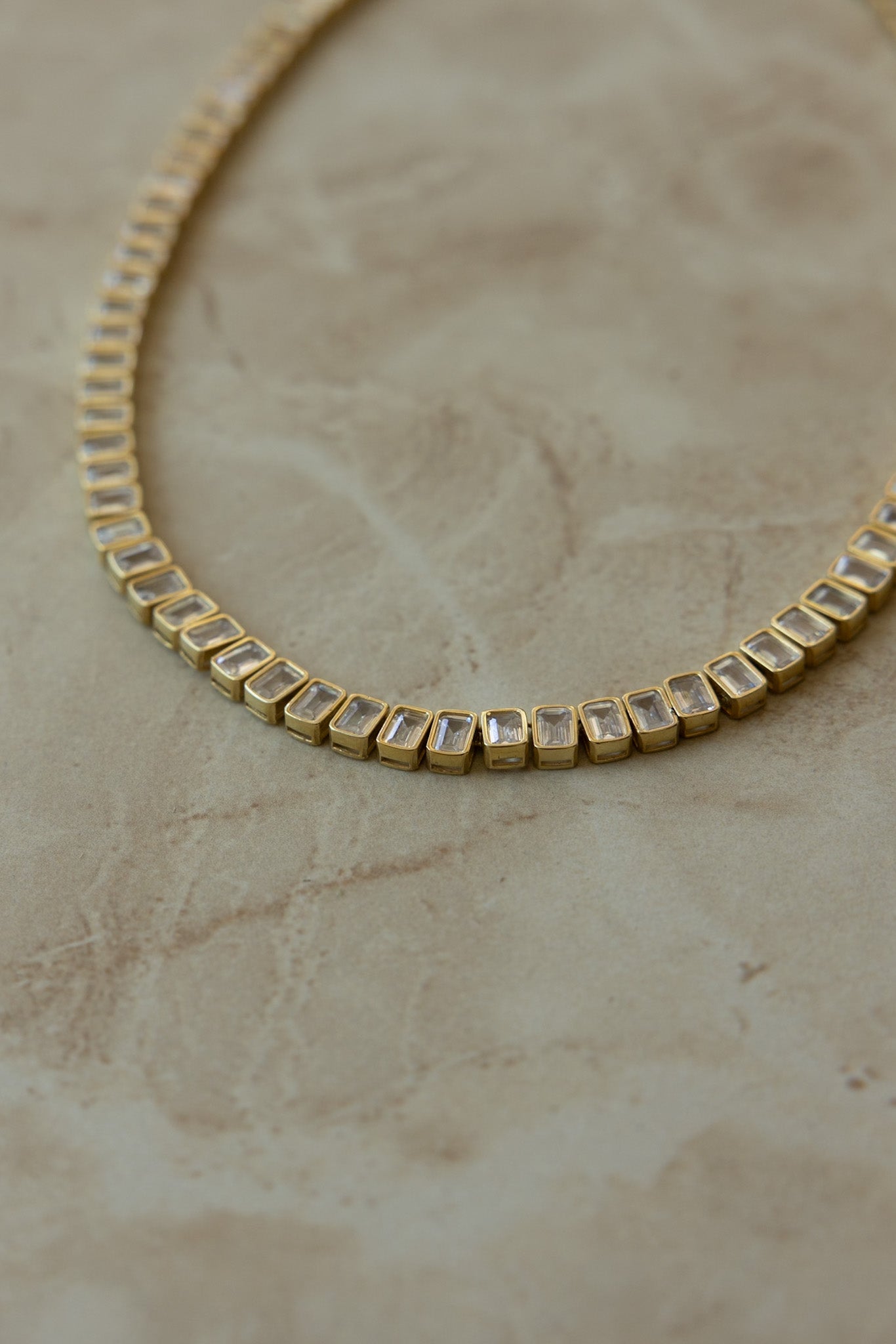 Bezel Emerald Cut Necklace