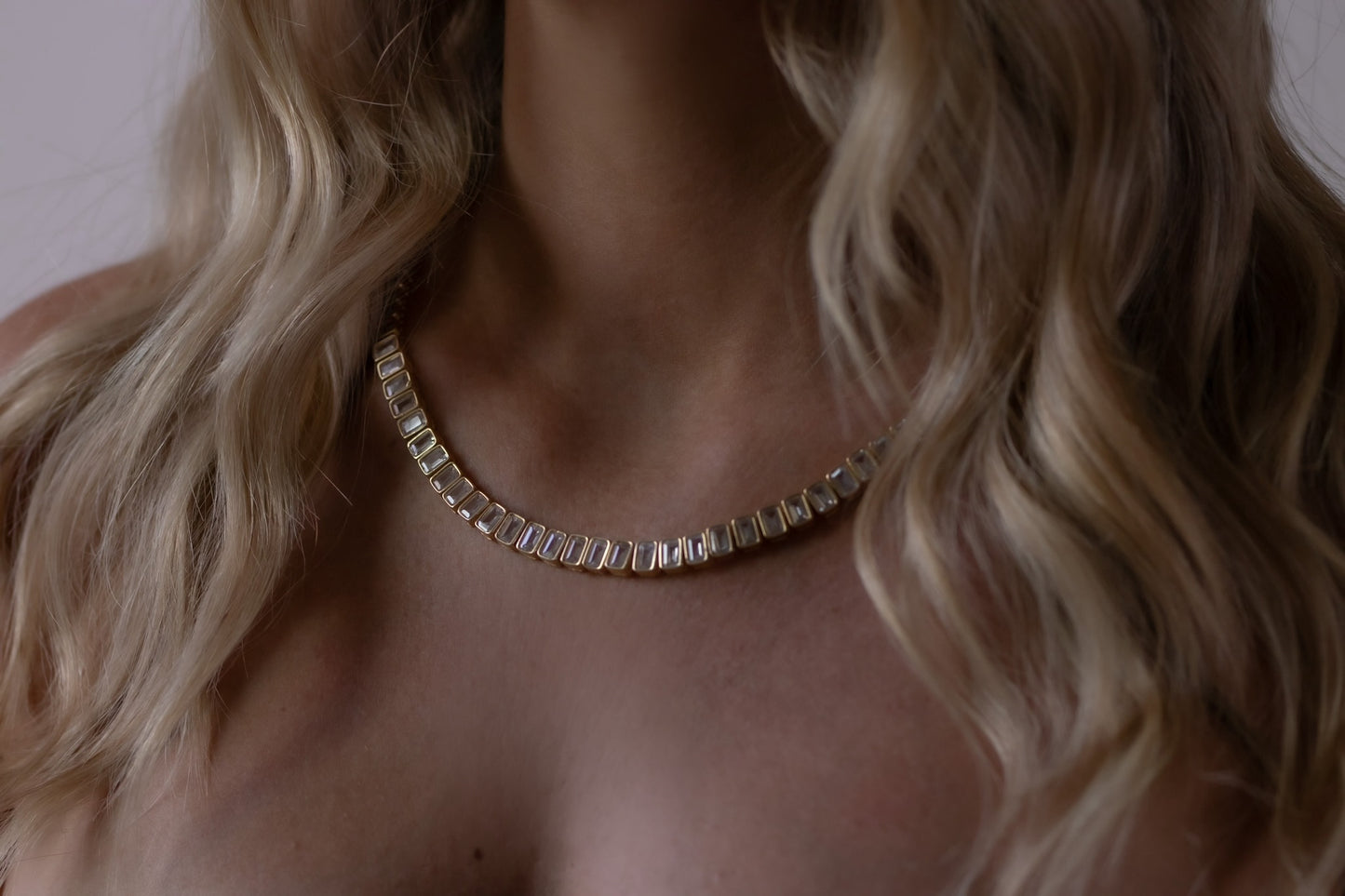 Bezel Emerald Cut Necklace