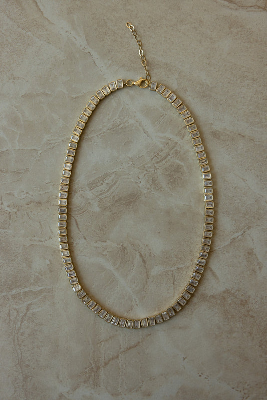 Bezel Emerald Cut Necklace