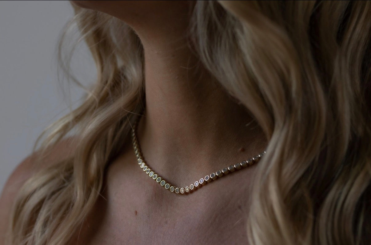 Halo Bezel Necklace