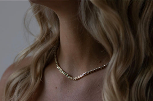 Halo Bezel Necklace