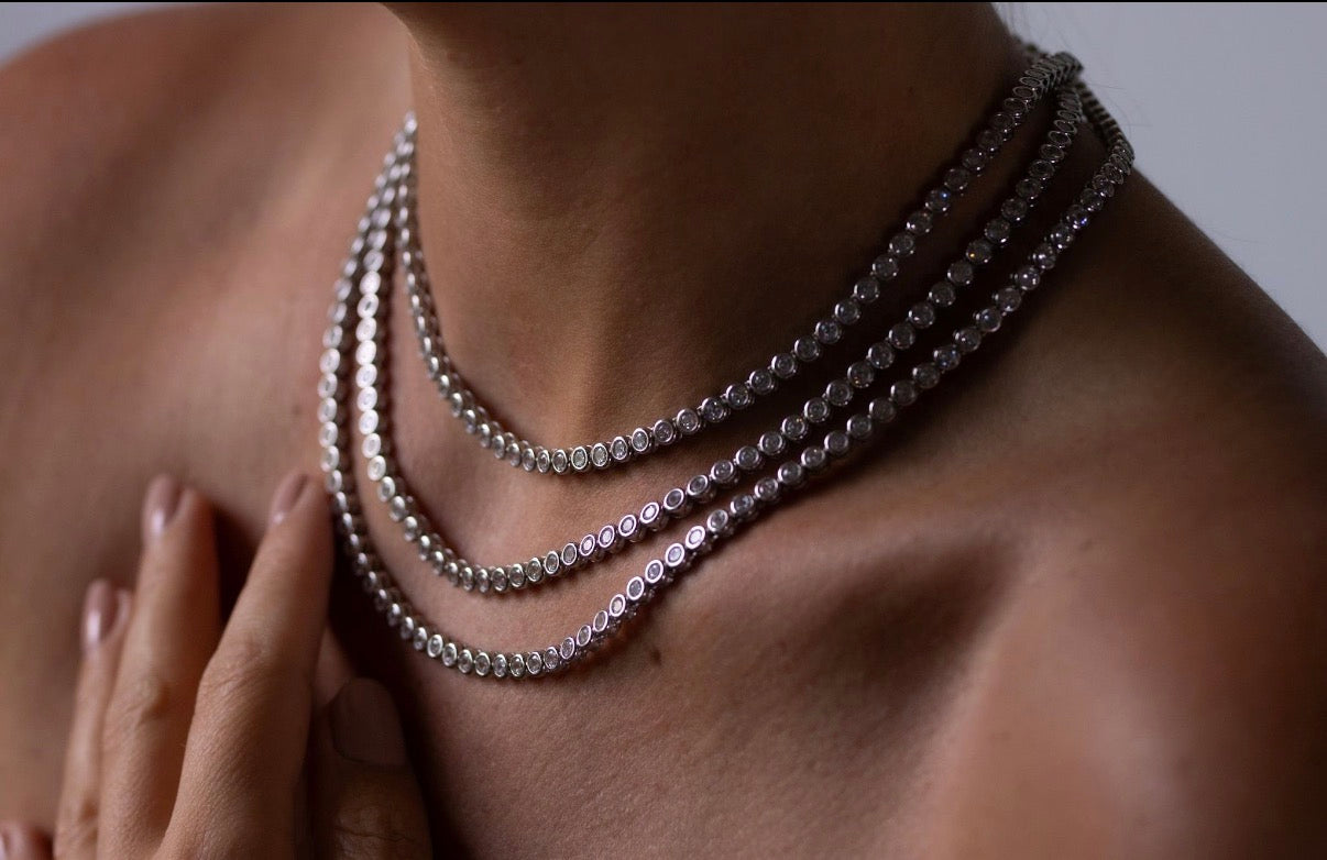 Halo Bezel Necklace