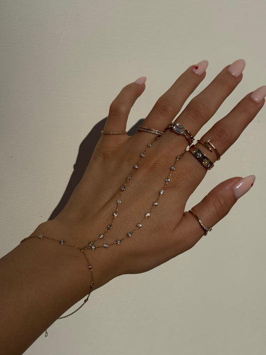 New! Bezel Double Handchain