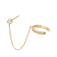Diamond Stud with Chain and Cuff