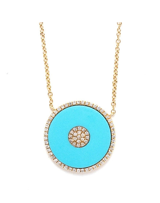 Turquoise Disc and Diamonds