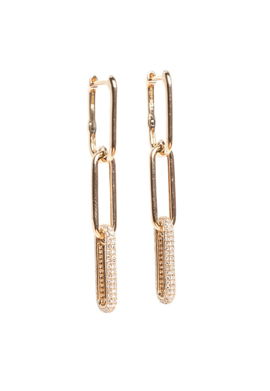 3 Link Huggies with Diamonds